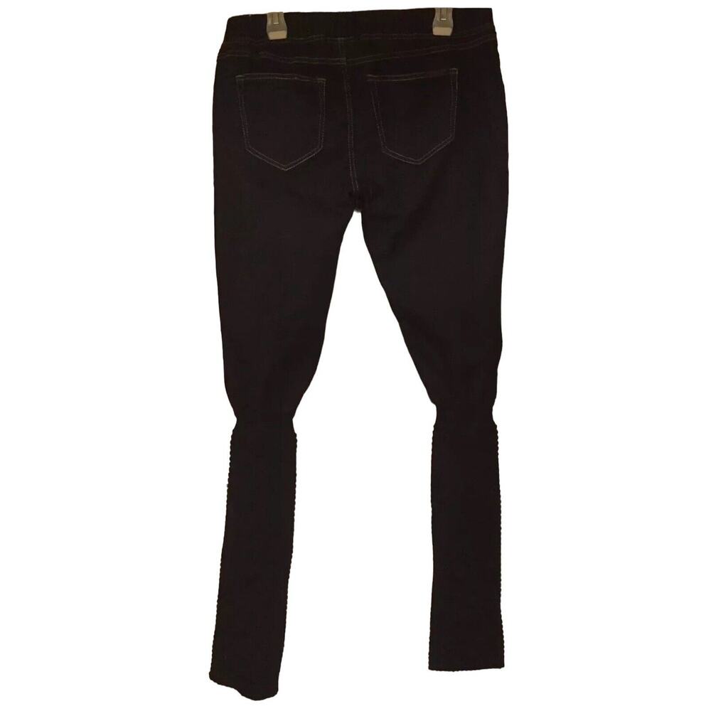 NEW Juniors TYTE Dark Wash Skinny Jeans Jeggings Black Knit‎ Leg Warmers 80s XL